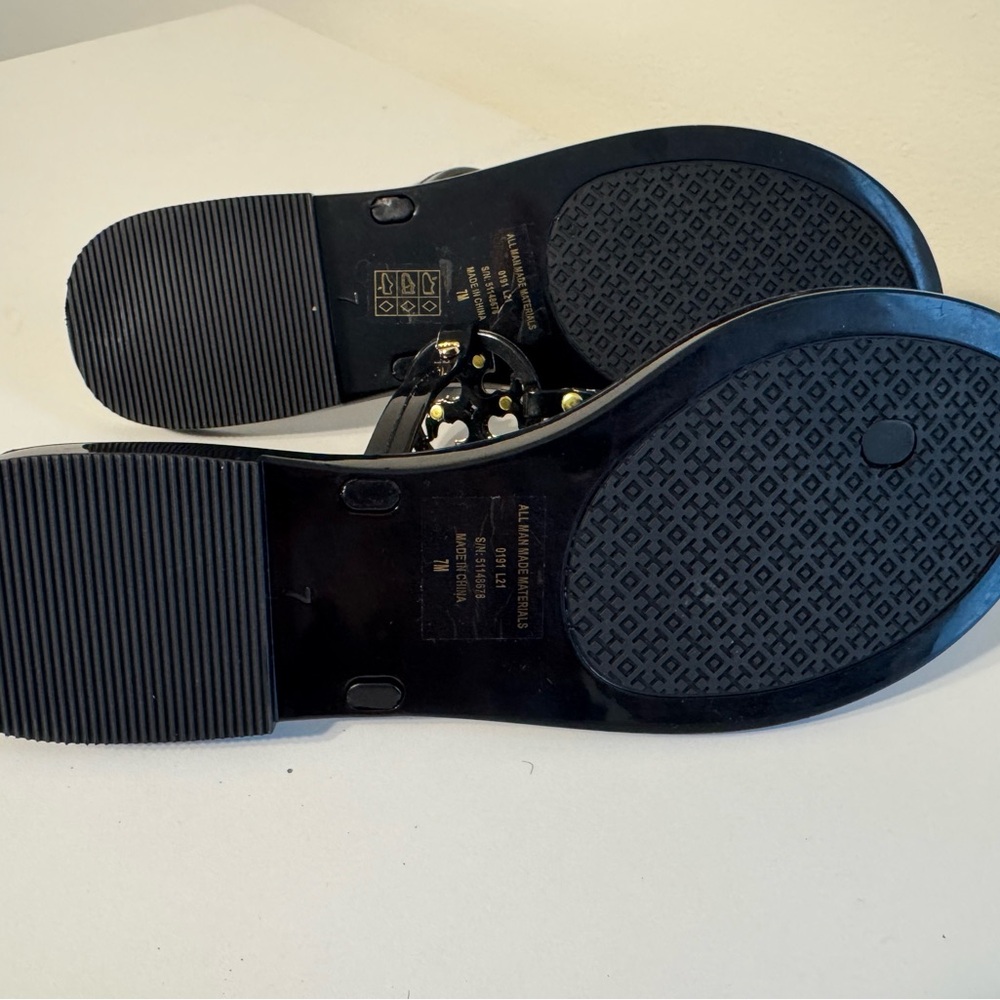 Tory Burch Black and Gold Sandals - Picture 3 of 6
